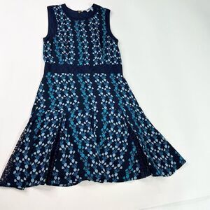 Draper James Dress Women's Size 8 Sleeveless Floral Lace A Line